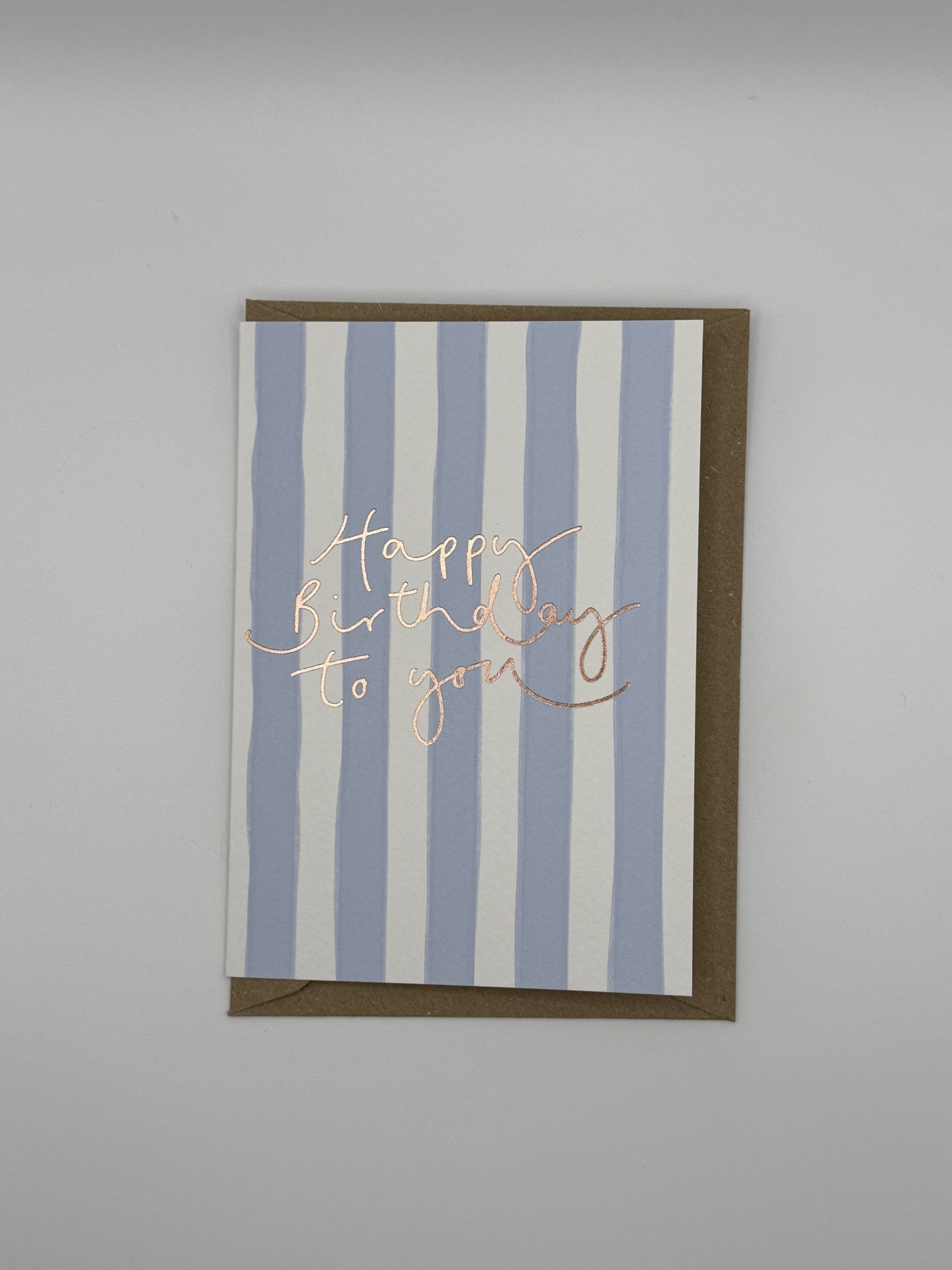 Happy Birthday To You Stripe Foil Print Card - Oh Squirrel