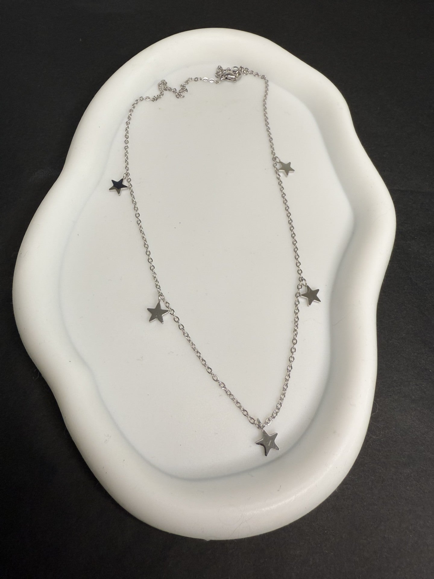 California Star Drop Necklace in Silver - NOSTRUM