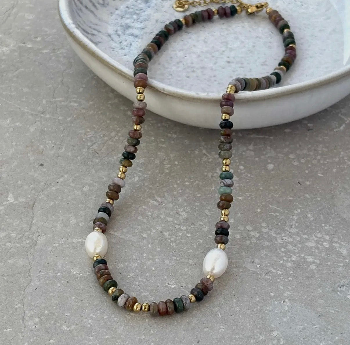 Earth Toned Beaded Necklace - NOSTRUM