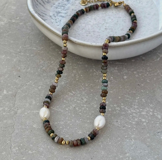Earth Toned Beaded Necklace - NOSTRUM