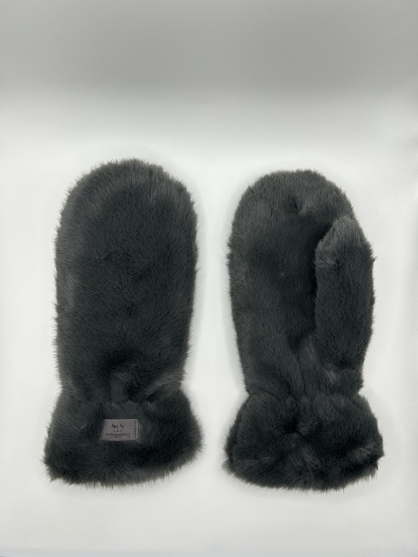 CoCo Faux Fur Mittens - Charcoal