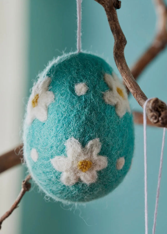 Blue Felt Egg Hanging Decoration