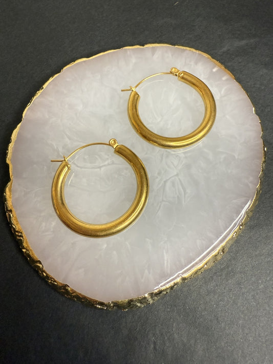 Daddios Hoop Earrings in Gold Medium - NOSTRUM