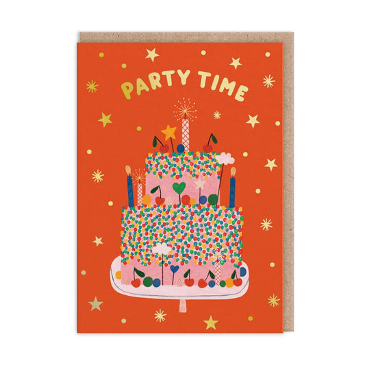 Party Time Red Cake Card - Ohh Deer