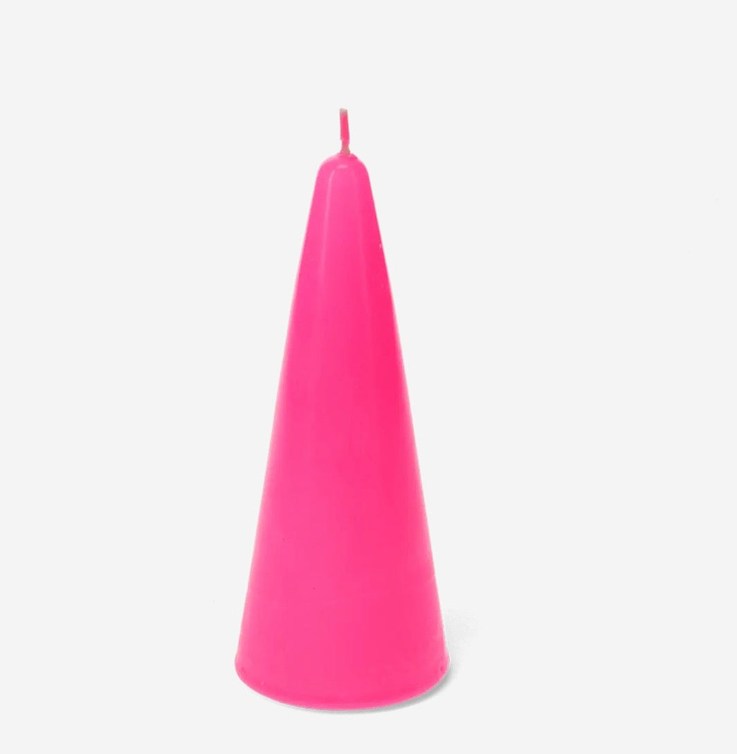 Cone Candle (15cm) in Bright Pink - Rex London