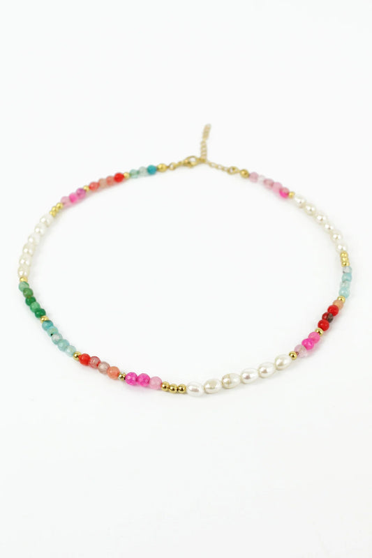 Pearl & Rainbow Beaded Necklace - My Doris