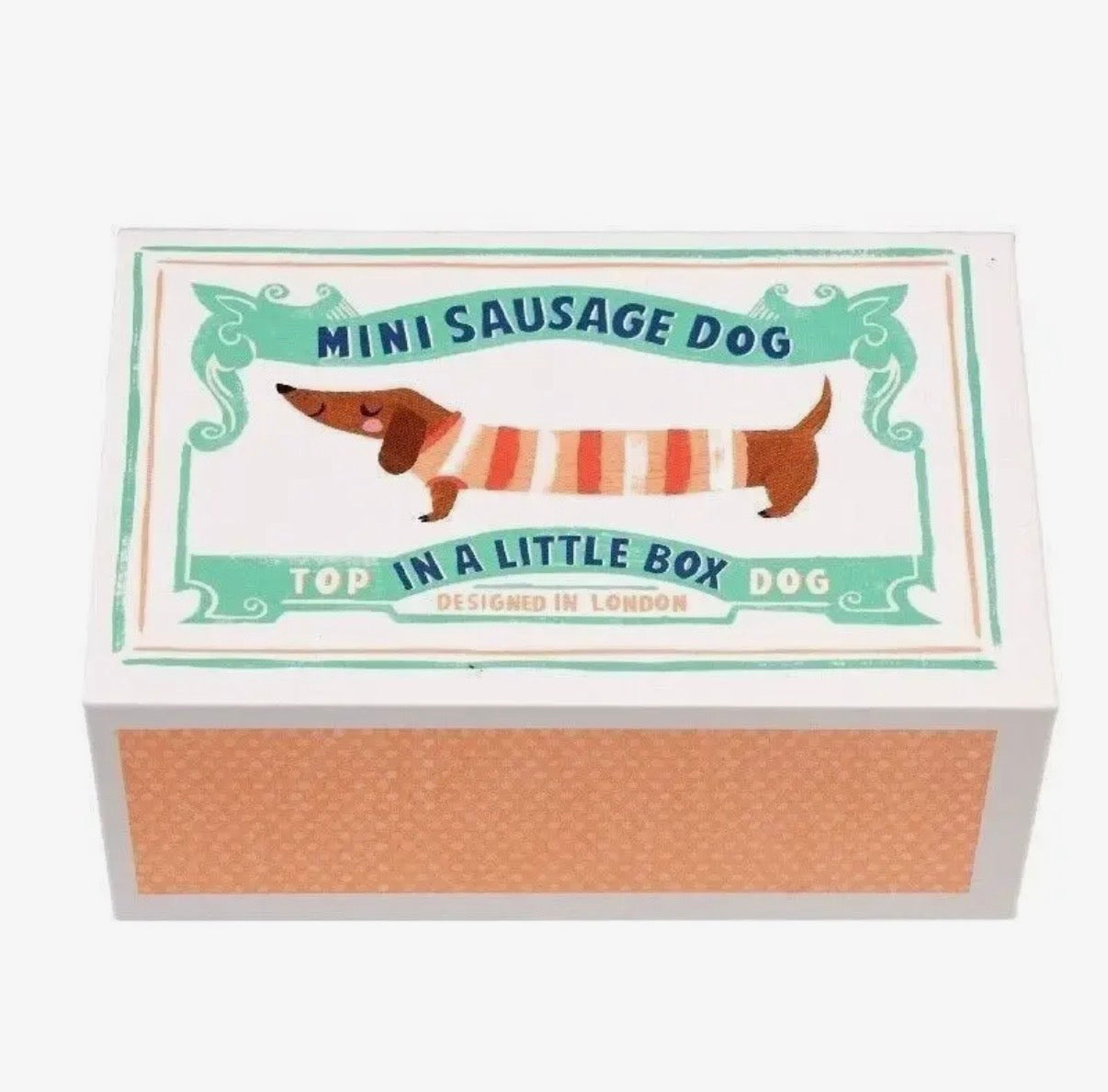 Mini Sausage Dog in a Box Soft Toy - Rex London