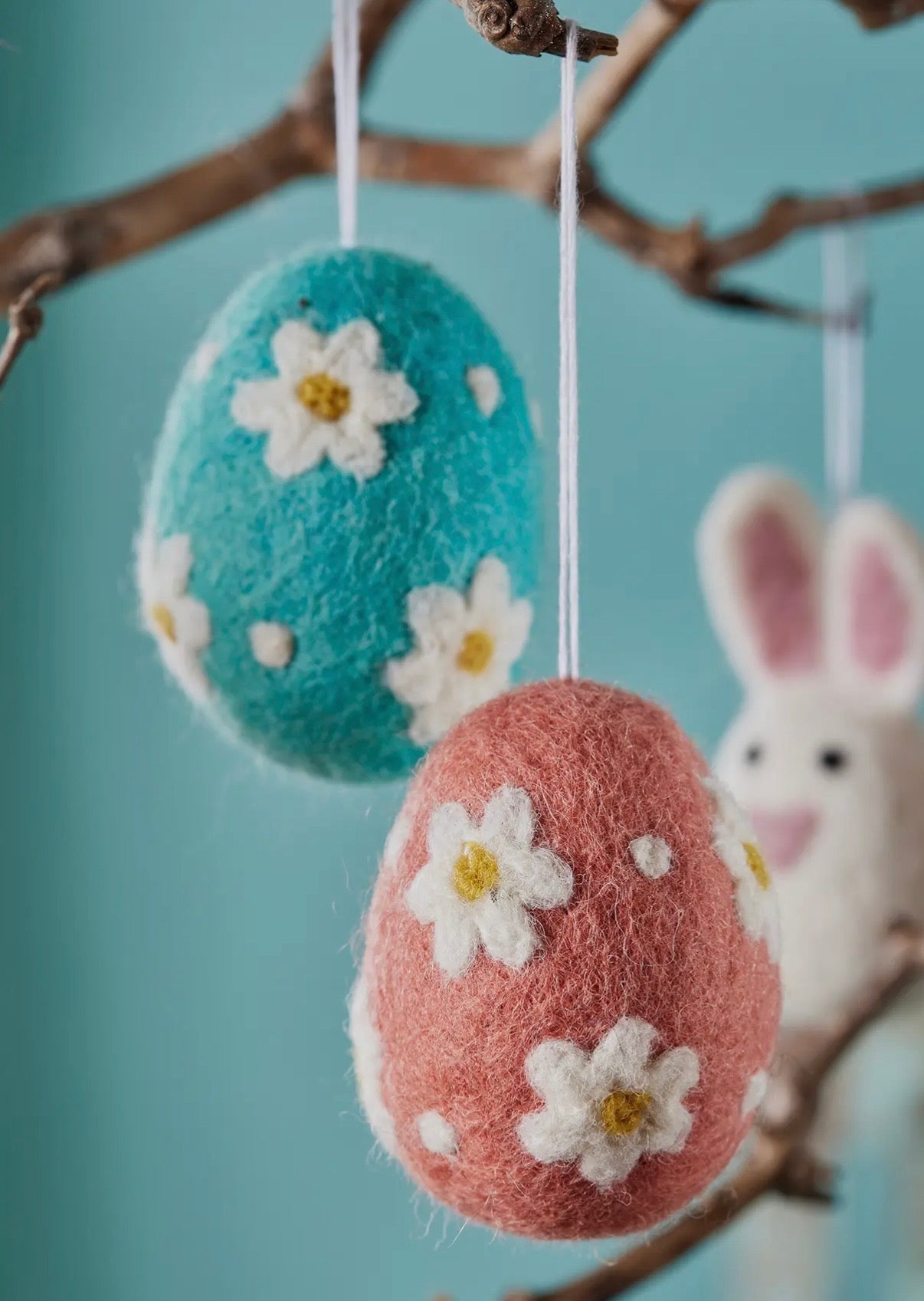 Pink Felt Egg Hanging Decoration