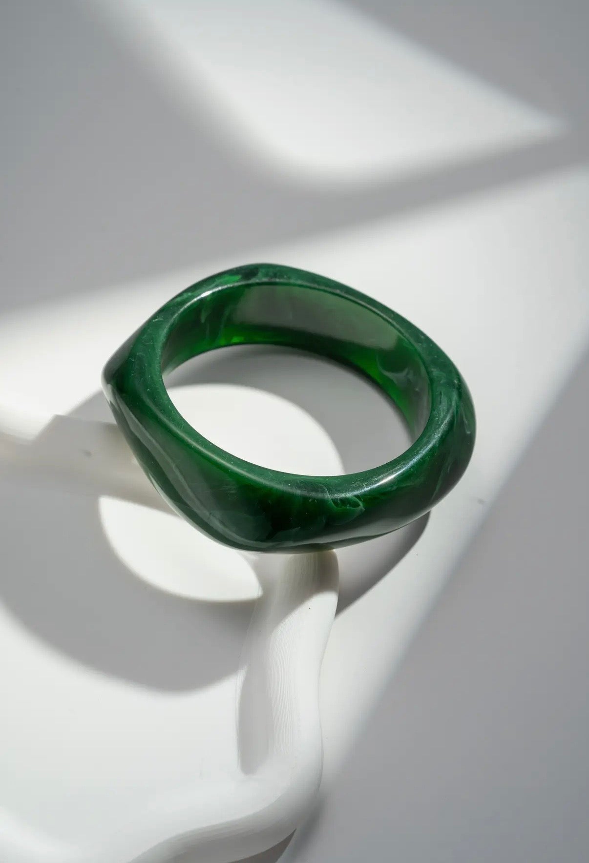 Marble Effect Bangle in Green