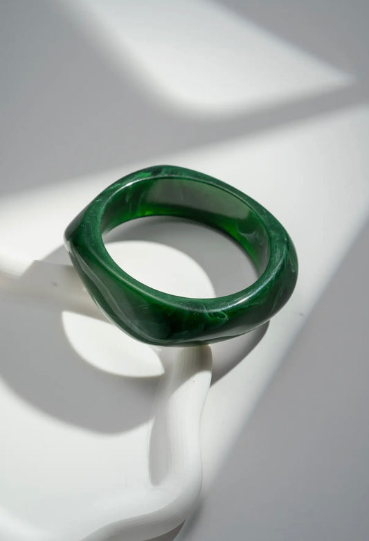 Marble Effect Bangle in Green