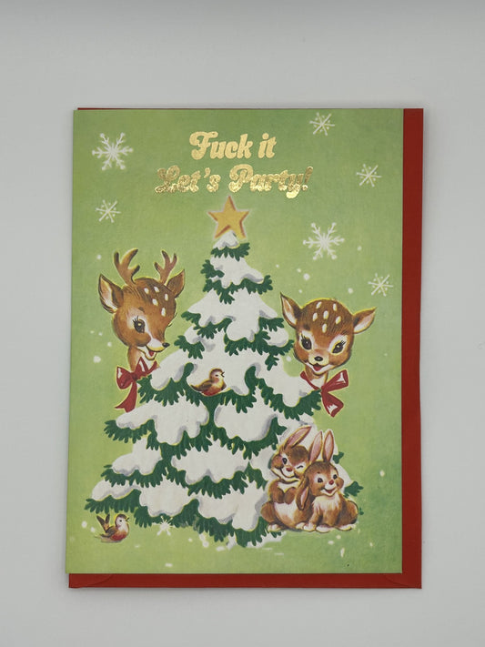 F*ck It Lets's Party Christmas Card - Smitten Kitten