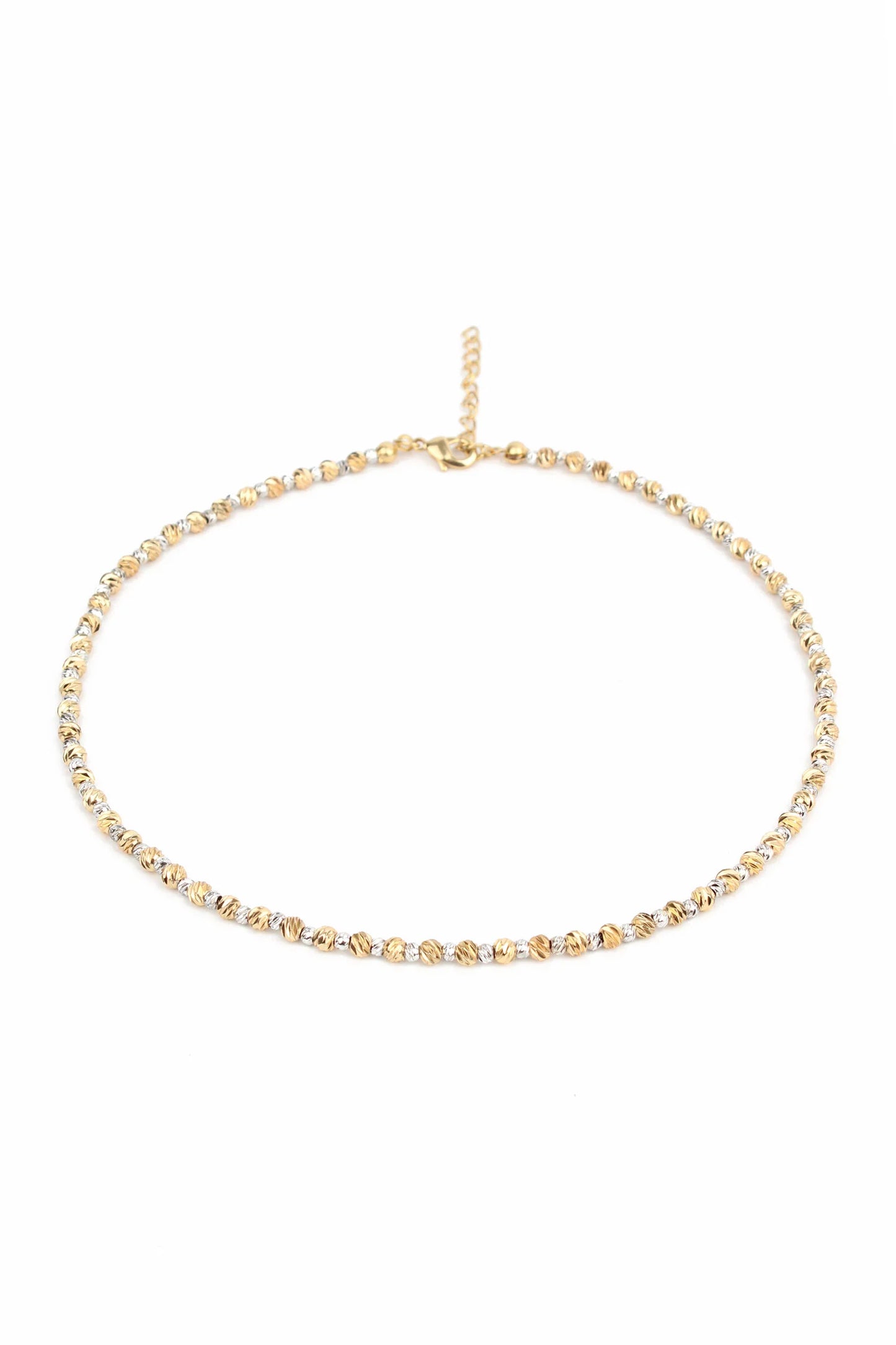 Two Tone Gold and Silver Beaded Necklace - My Doris