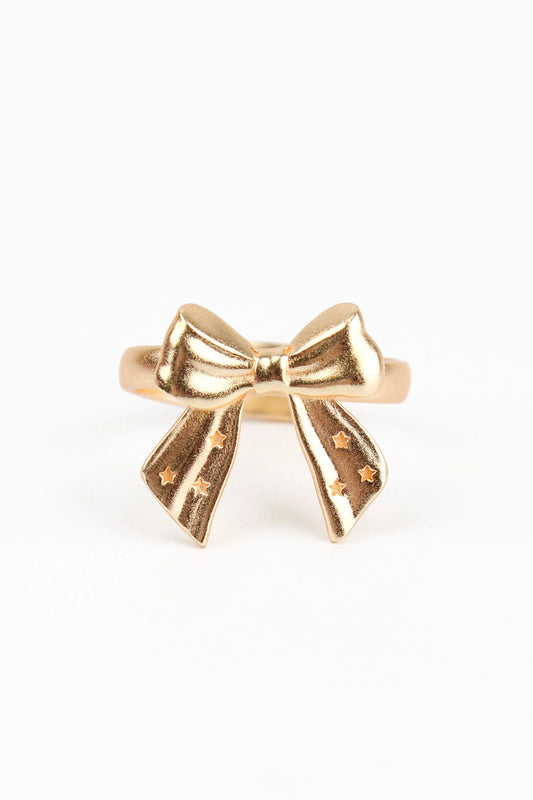 Gold Bow Adjustable Ring in 18ct Gold plated - My Doris