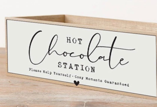 Hot Chocolate Station Wooden Crate