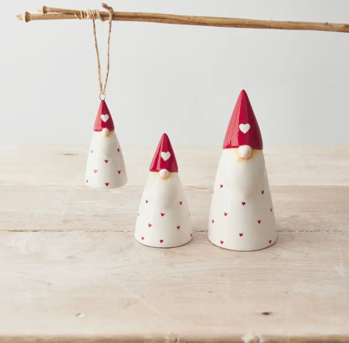Red Polkadot Heart Ceramic Gonk