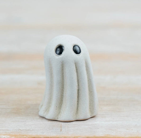 Rustic Ceramic Ghost Ornament