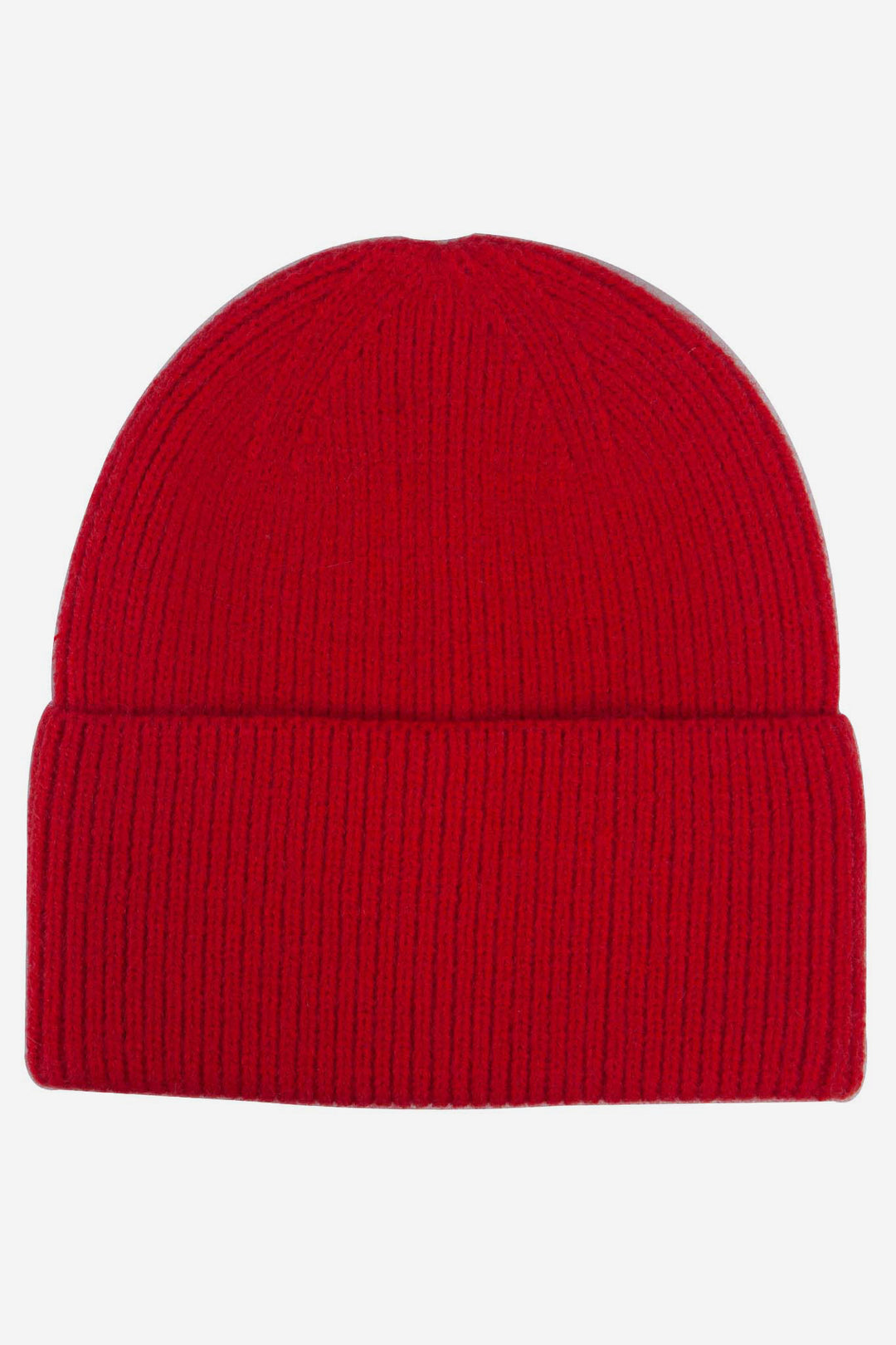 Classic Red Ribbed Beanie Hat