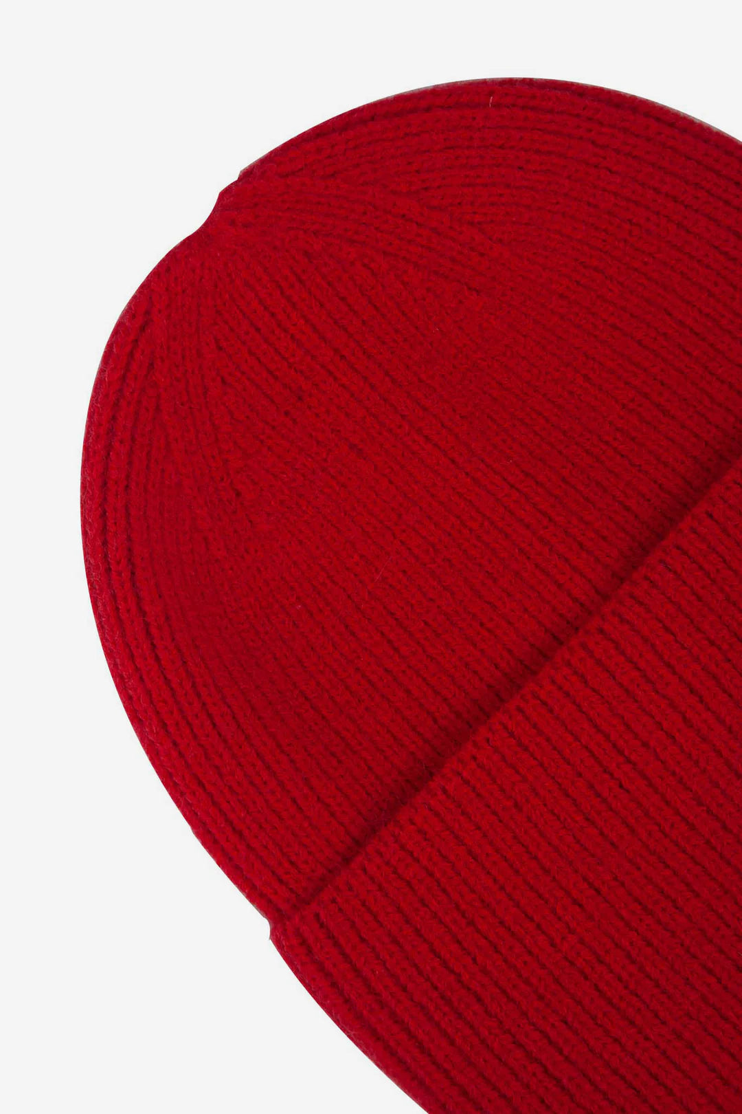 Classic Red Ribbed Beanie Hat