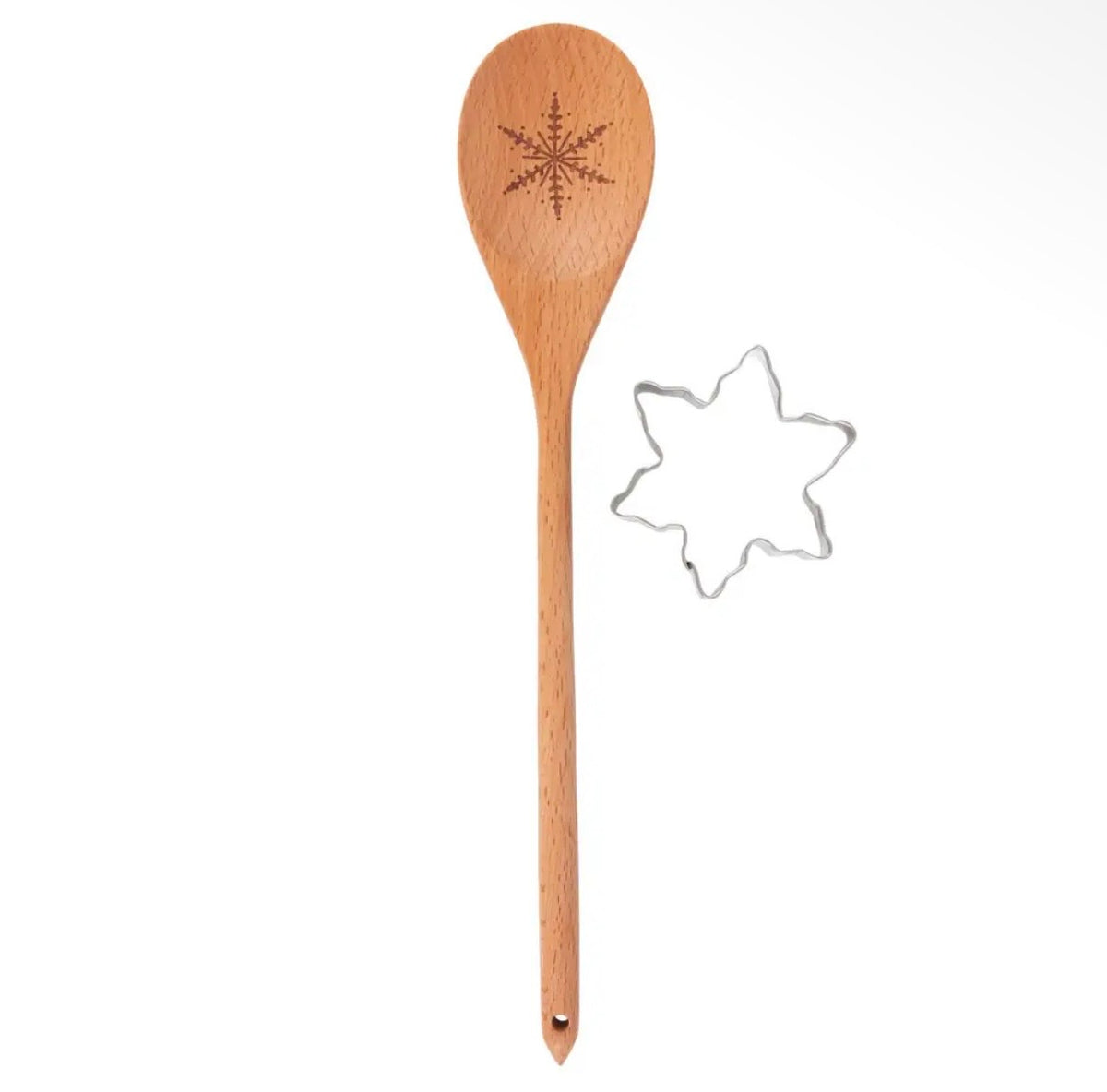 Snowflake Design Wooden Spoon Baking Set