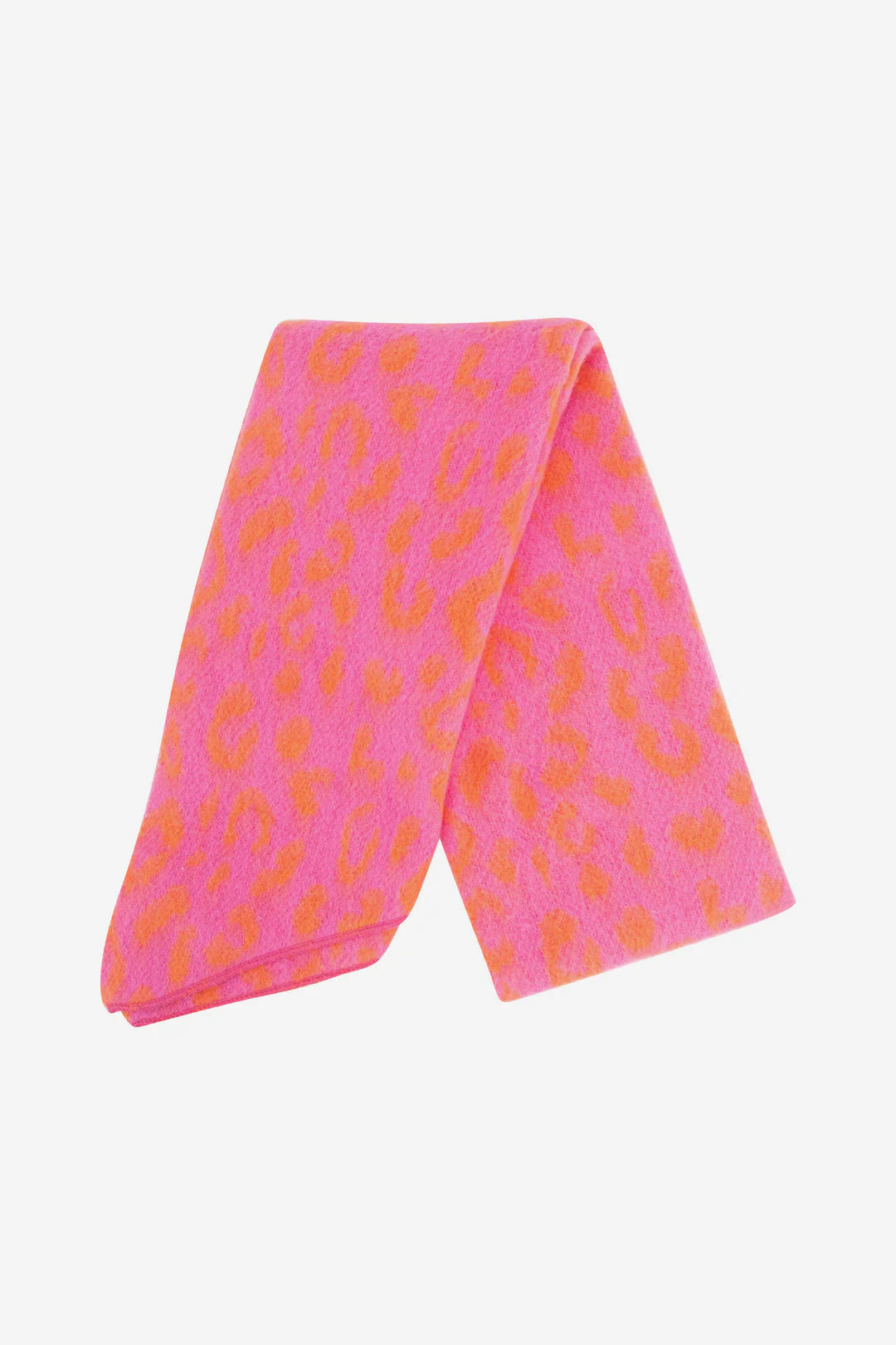 Pink & Orange Leopard Print Heavyweight Scarf