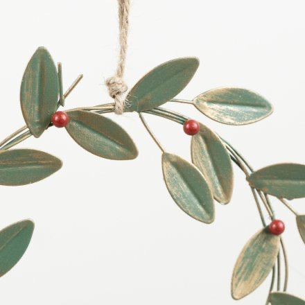 Metal Red Berry Hanging Wreath