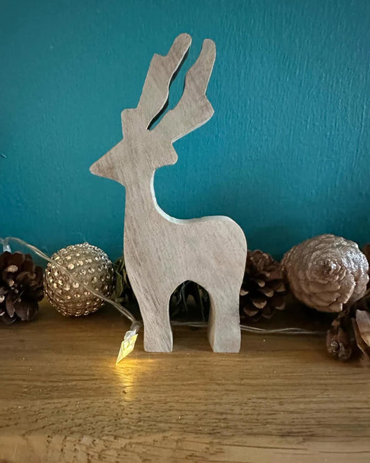 Reclaimed Wood Reindeer Ornament - Reclaimed & Rustic Woodcraft