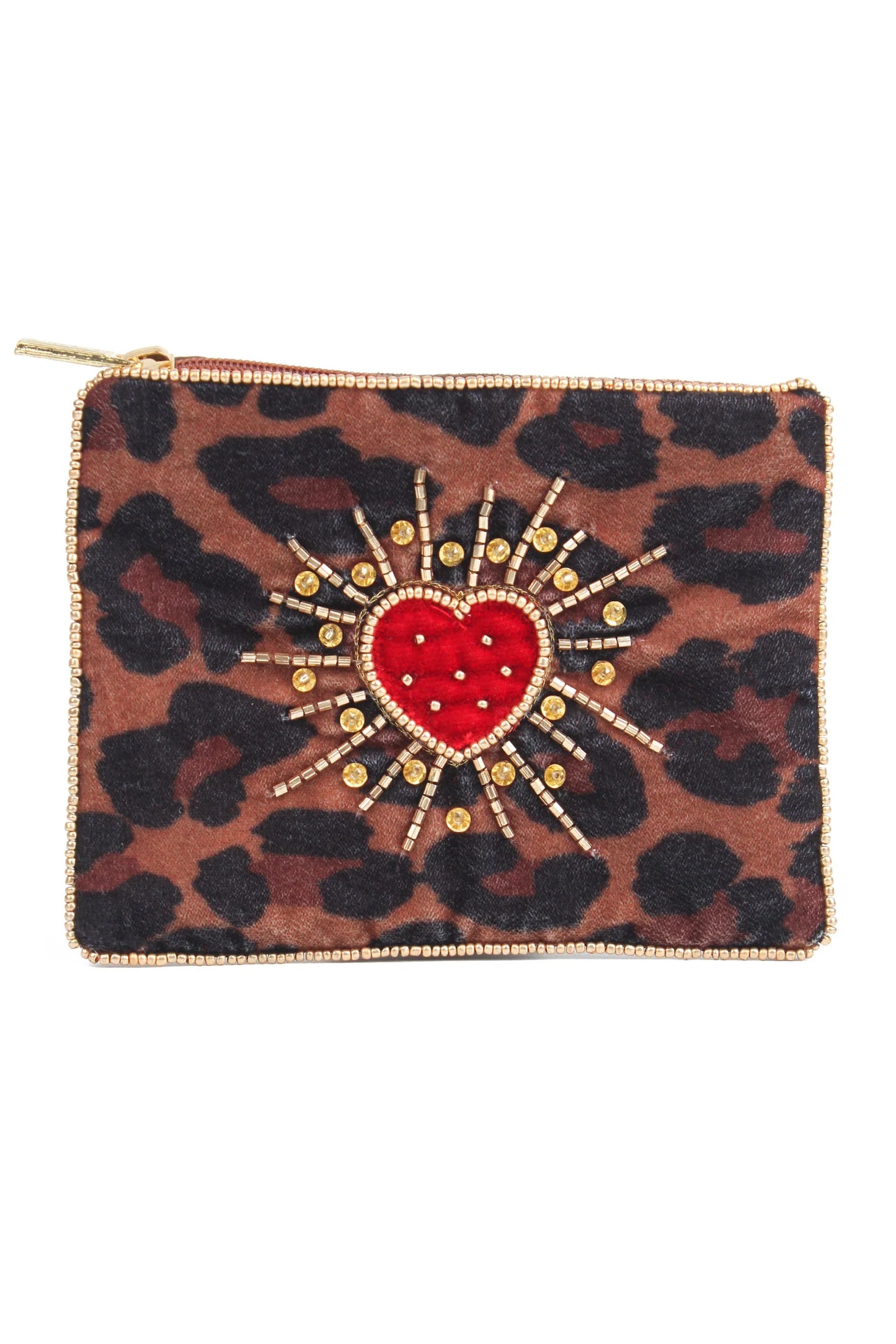 Leopard Print Small Pouch/Purse with Heart Detail - My Doris