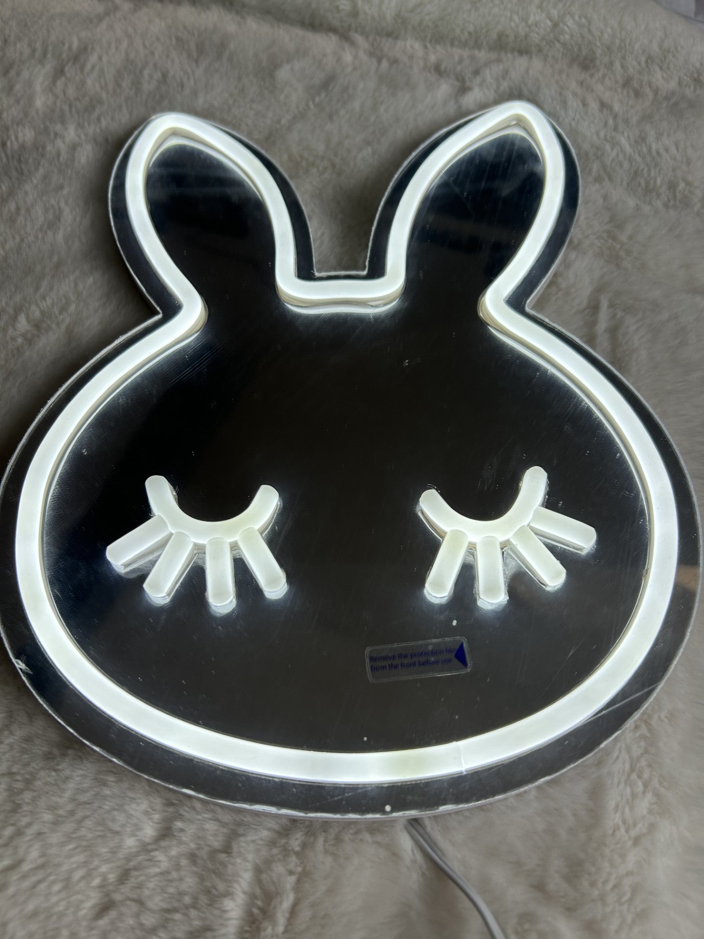 Baby Bunny LED Mirror - White