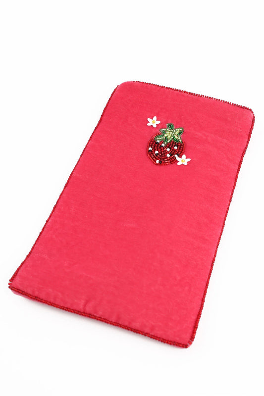 Glasses Case in Pink with Strawberry Detail - My Doris