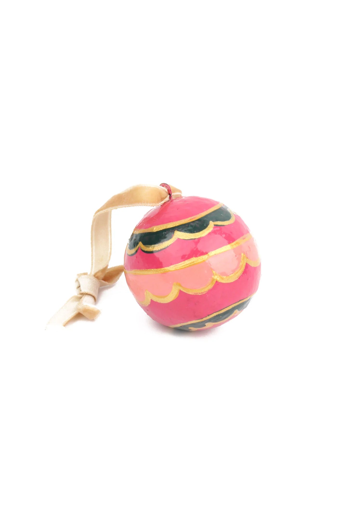 Pink, Green & Gold Wavy Mini Bauble - My Doris