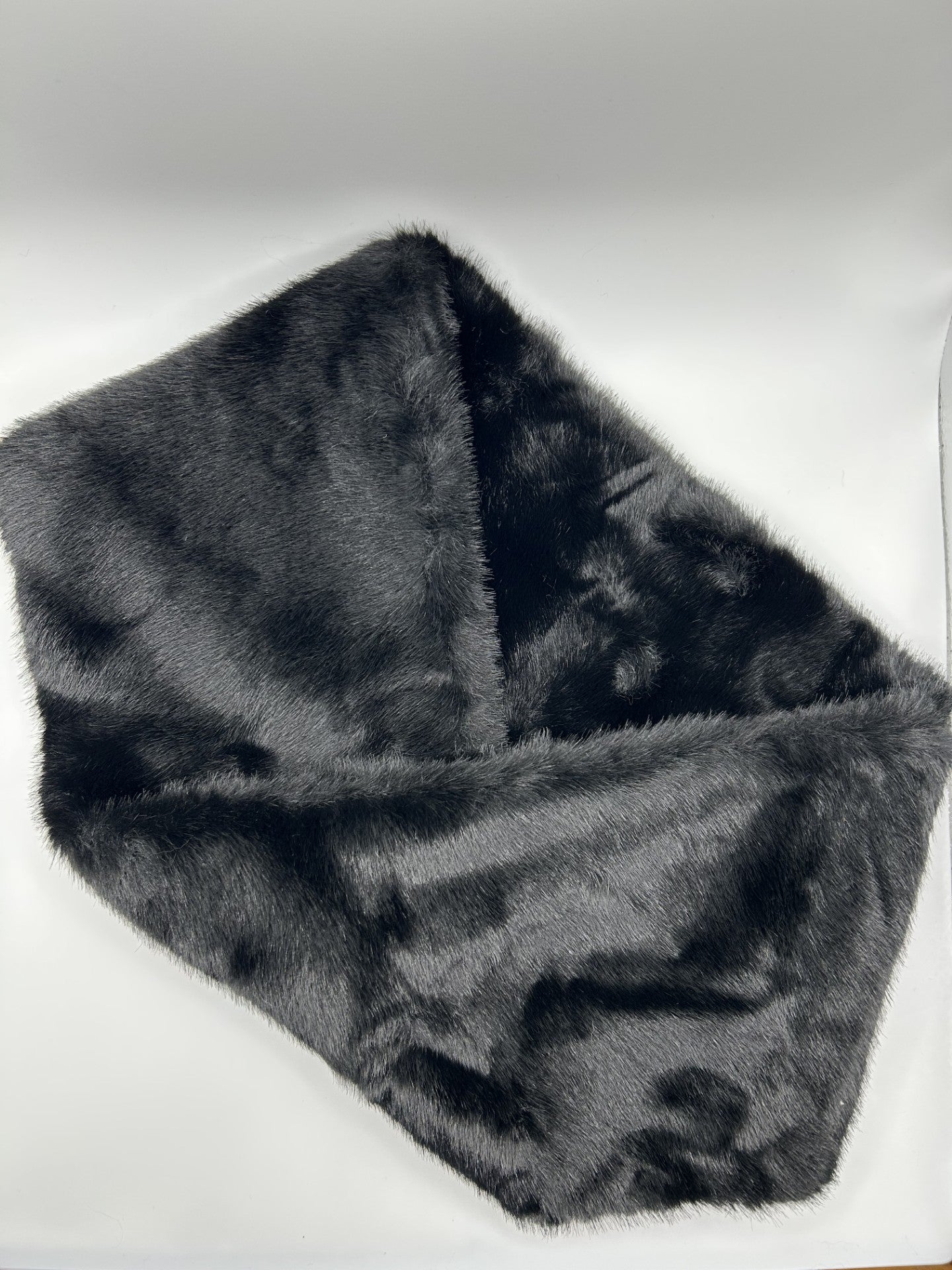 Roxy Faux Fur Twisted Loop Scarf - Black