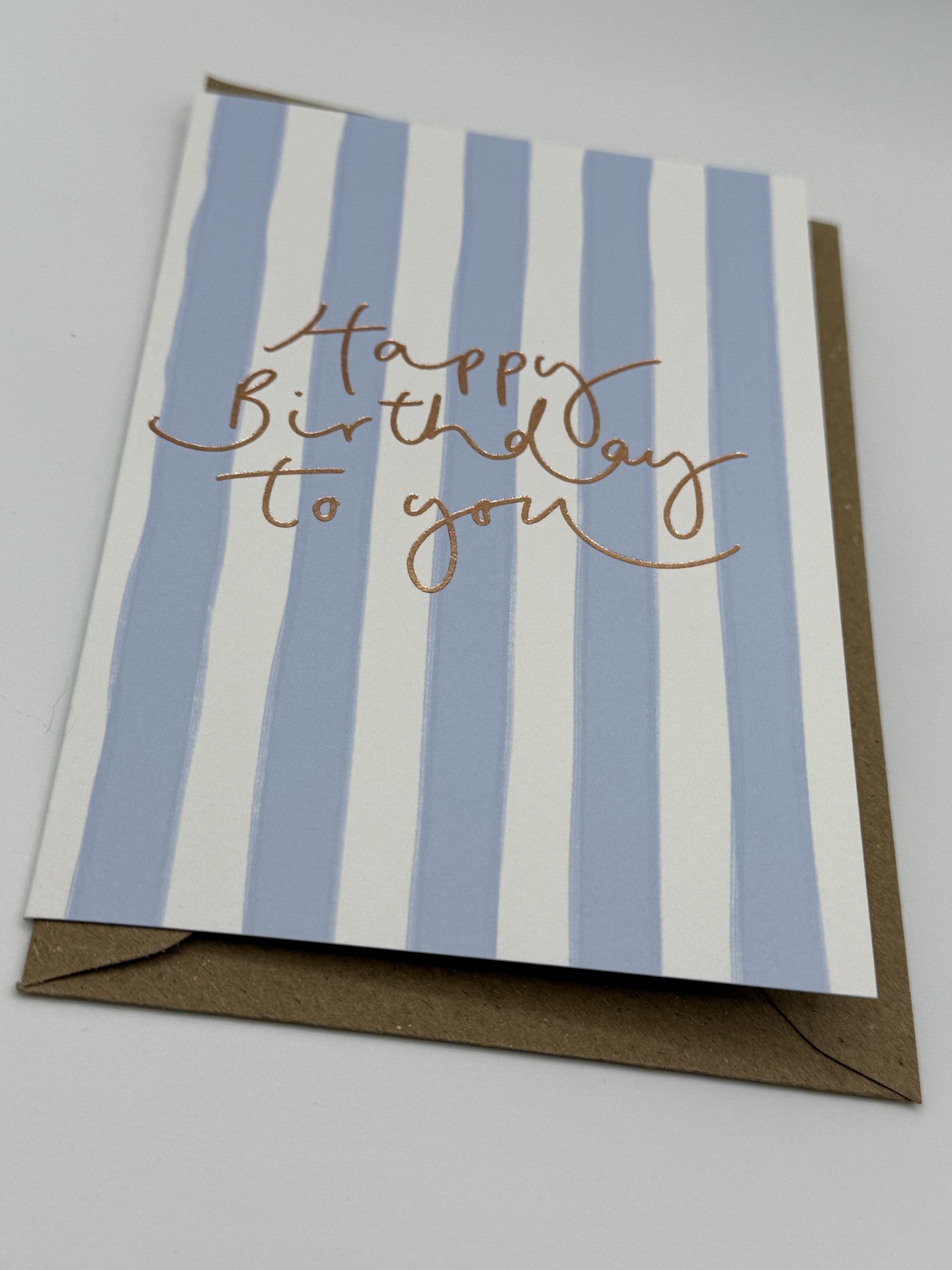 Happy Birthday To You Stripe Foil Print Card - Oh Squirrel