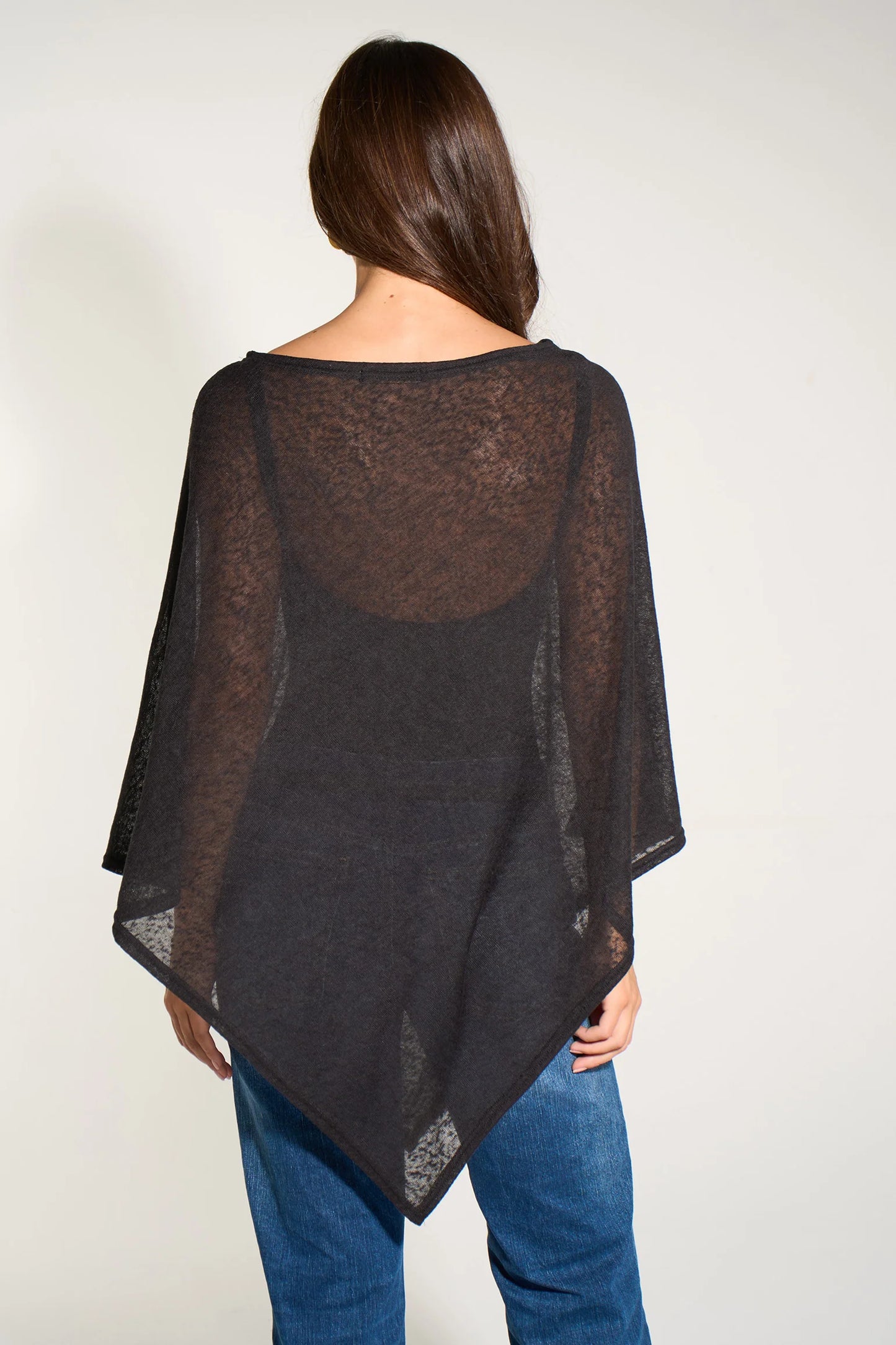 Lightweight Poncho/Cape Top in Black
