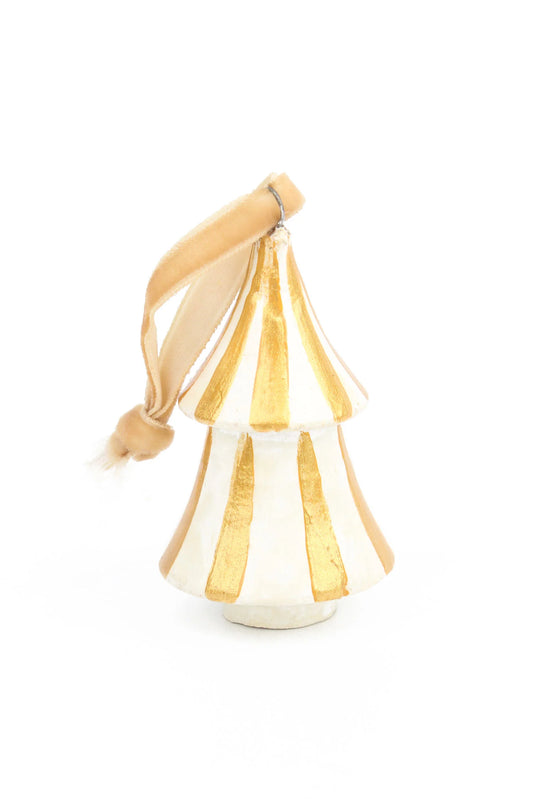 Cream & Gold Hanging Mini Tree Decoration - My Doris