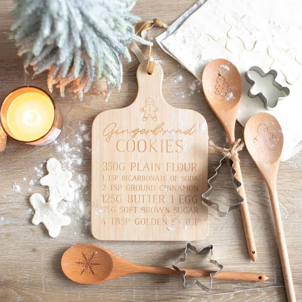 Christmas Tree Design Wooden Spoon Baking Set