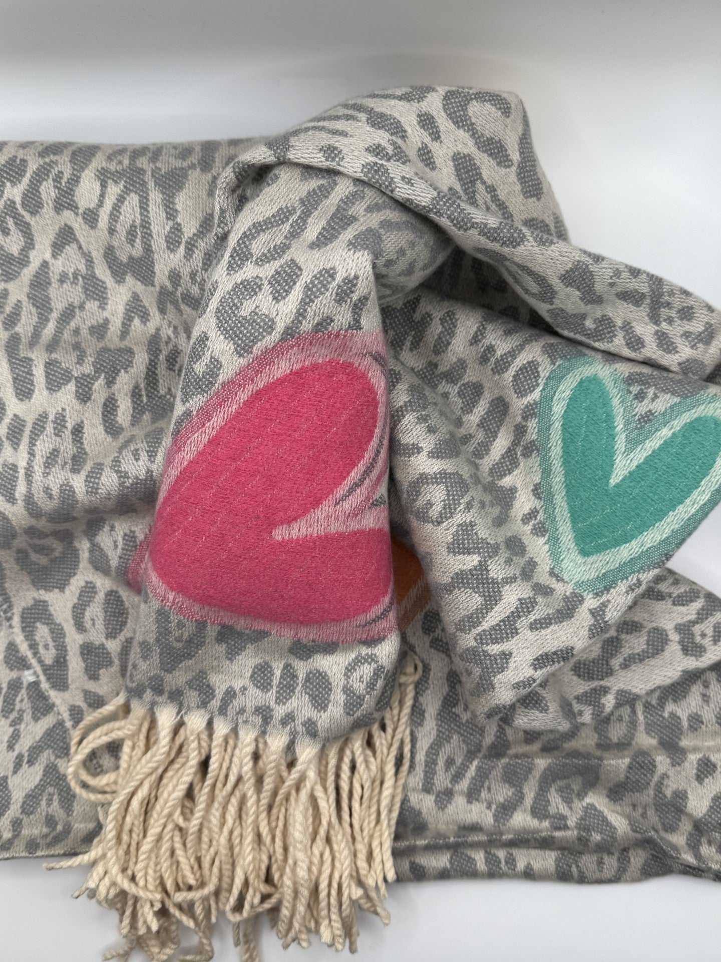 Animal Print Scarf - Grey