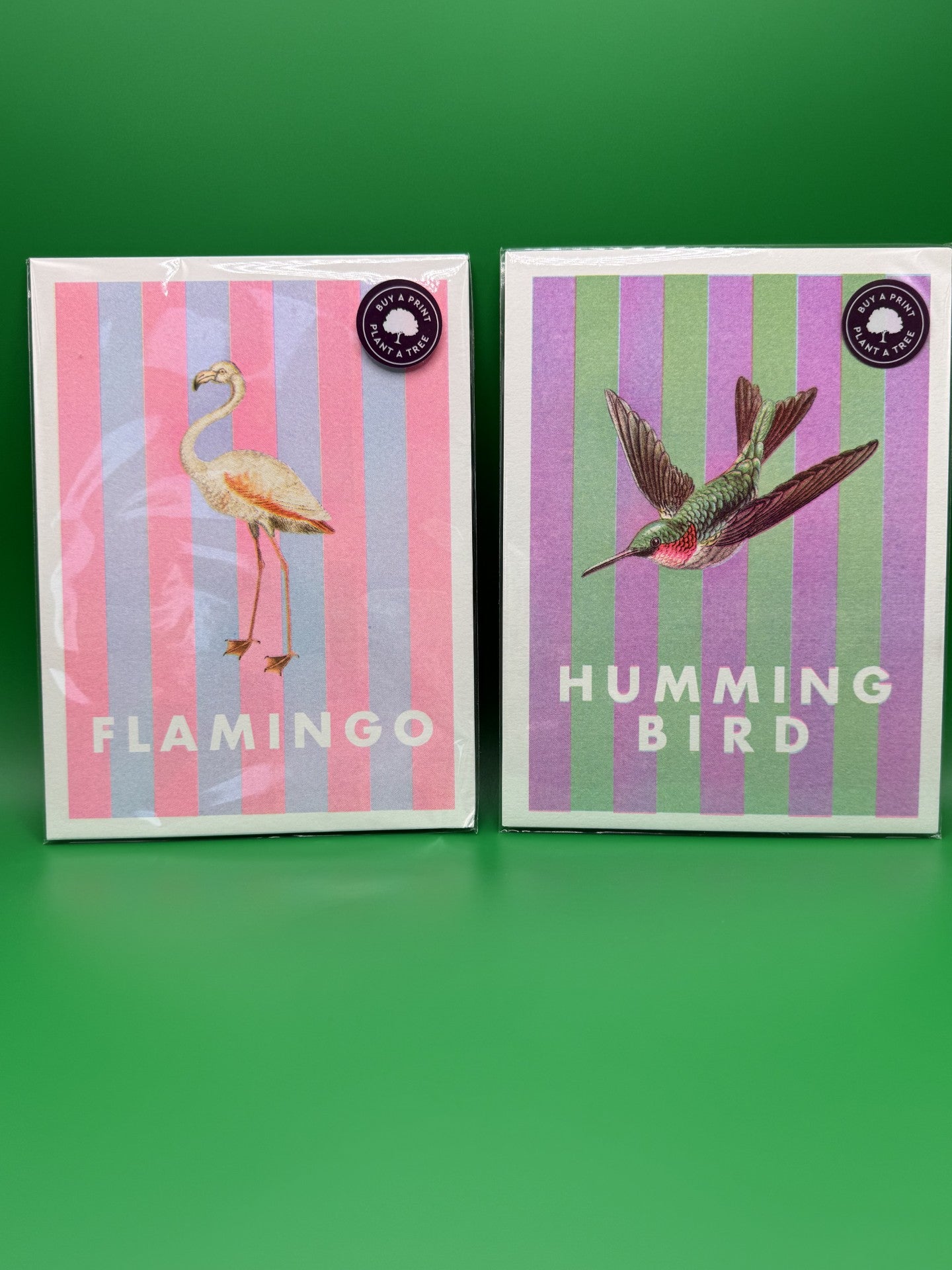 Striped Flamingo Riso Print - Ohh Dear