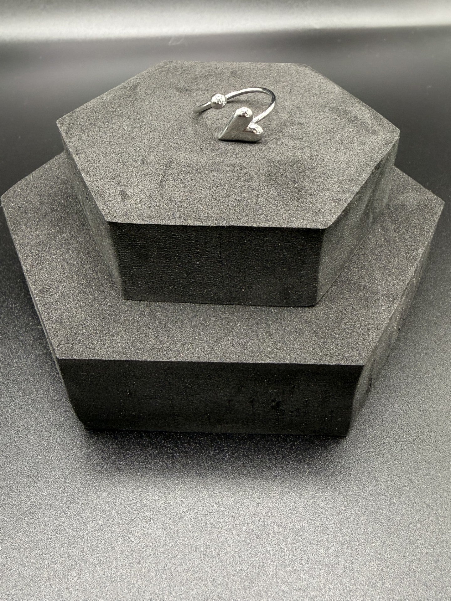 Cupids Heart Open Wrap Ring in White Gold Plating - NOSTRUM