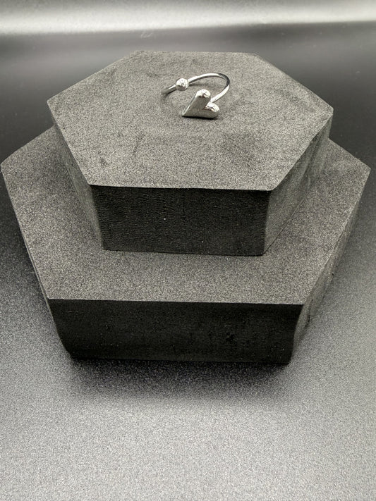 Cupids Heart Open Wrap Ring in White Gold Plating - NOSTRUM