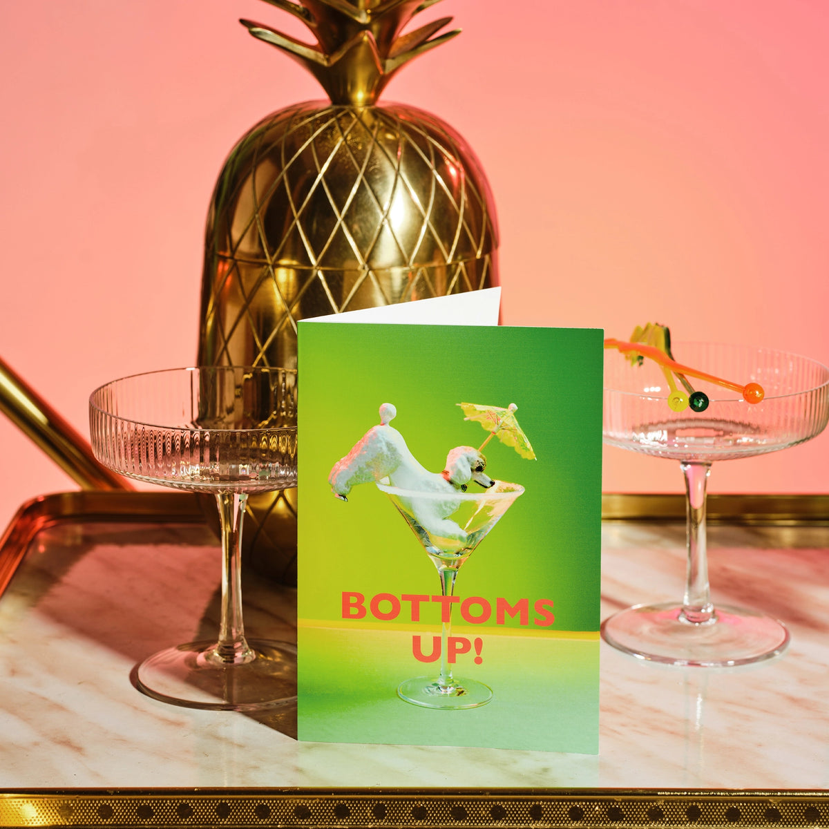 Bottoms Up Greetings Card - Ornament Art