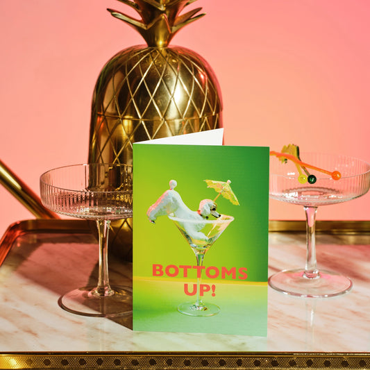 Bottoms Up Greetings Card - Ornament Art