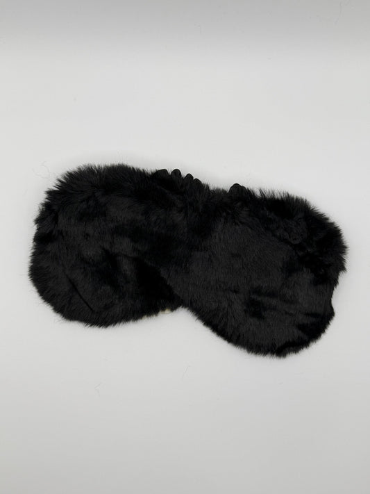 Faux Fur Eye Mask - Black