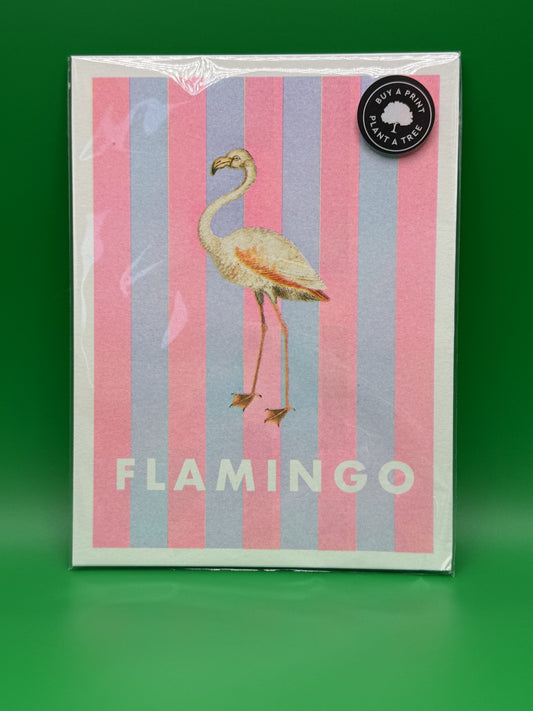 Striped Flamingo Riso Print - Ohh Dear