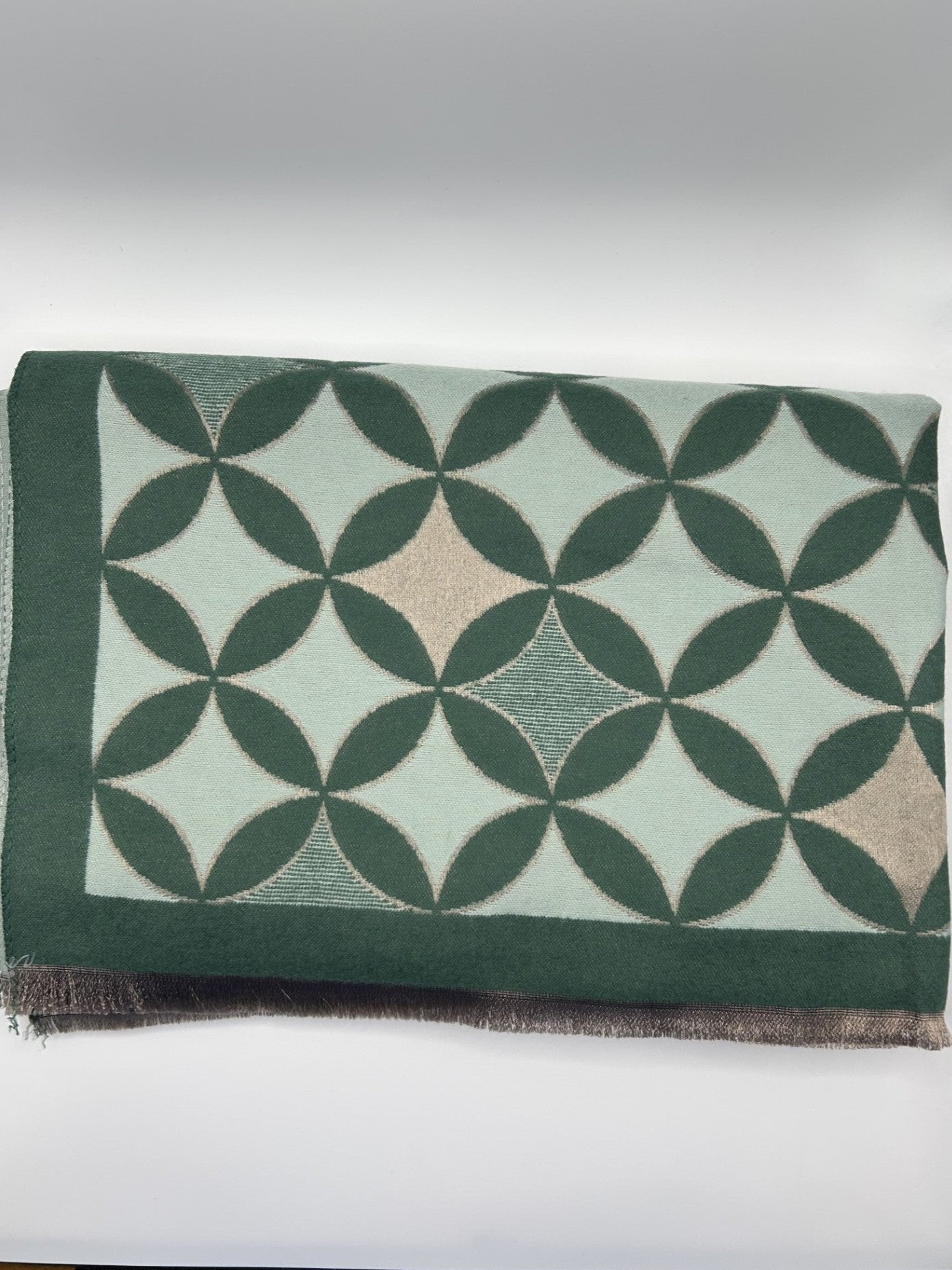 Geometric Print Scarf/Pashmina in Green