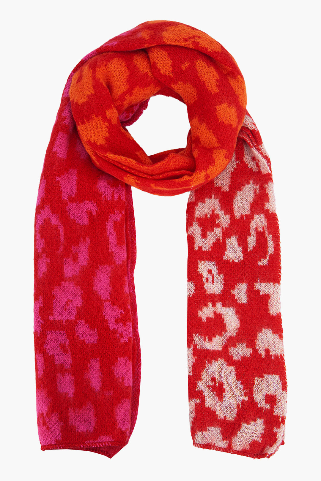 Red Leopard Print Heavyweight Scarf