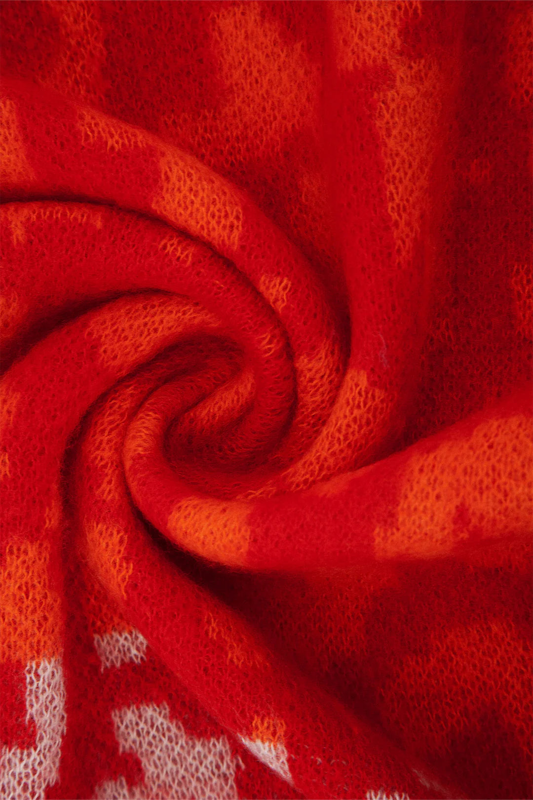 Red Leopard Print Heavyweight Scarf