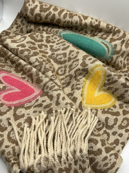 Animal Print Scarf - Camel