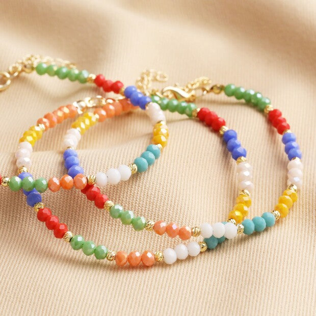 Rainbow Beaded Anklet - My Doris