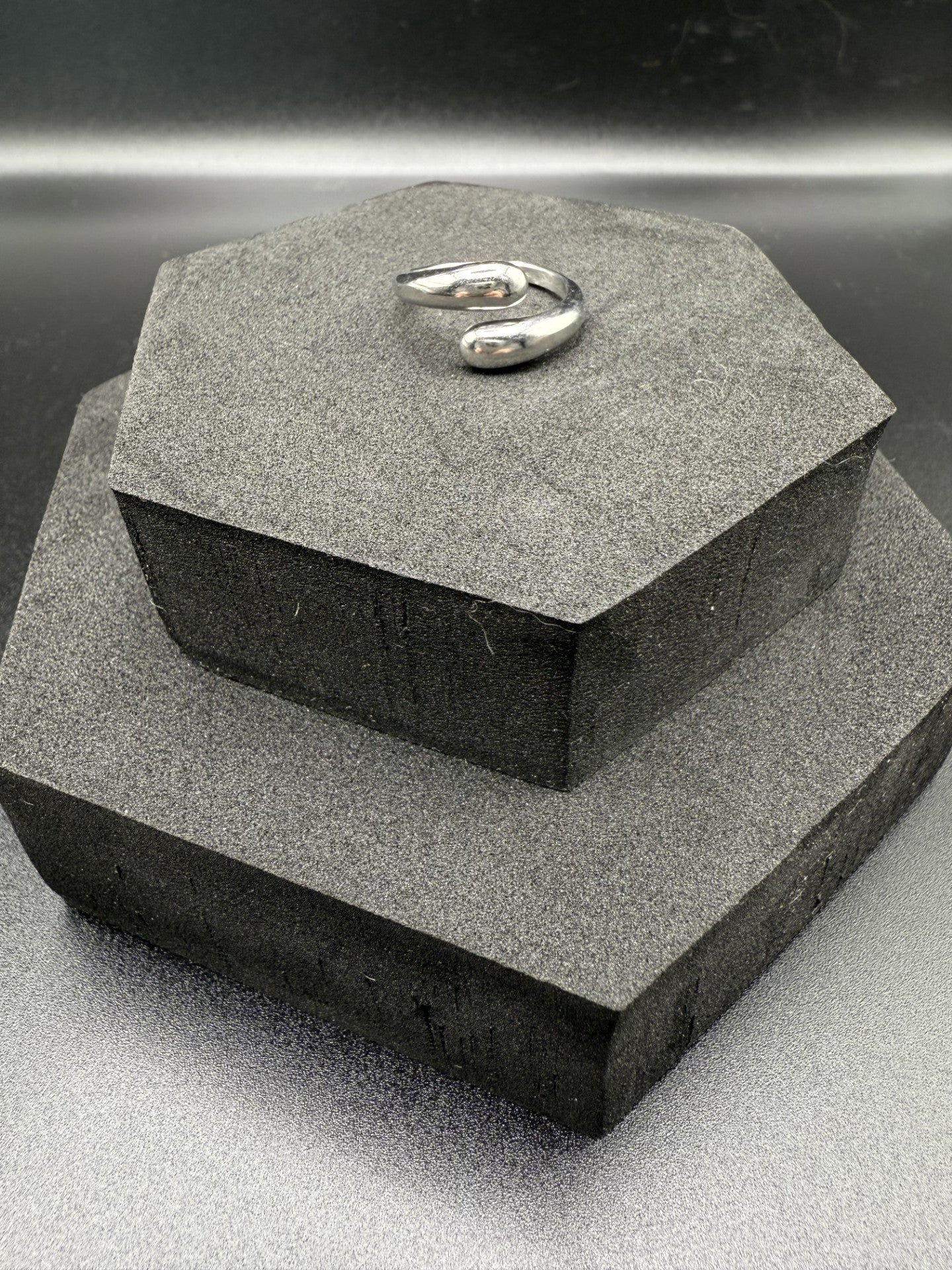 Flow Wrap Style Ring in White Gold Plating - NOSTRUM