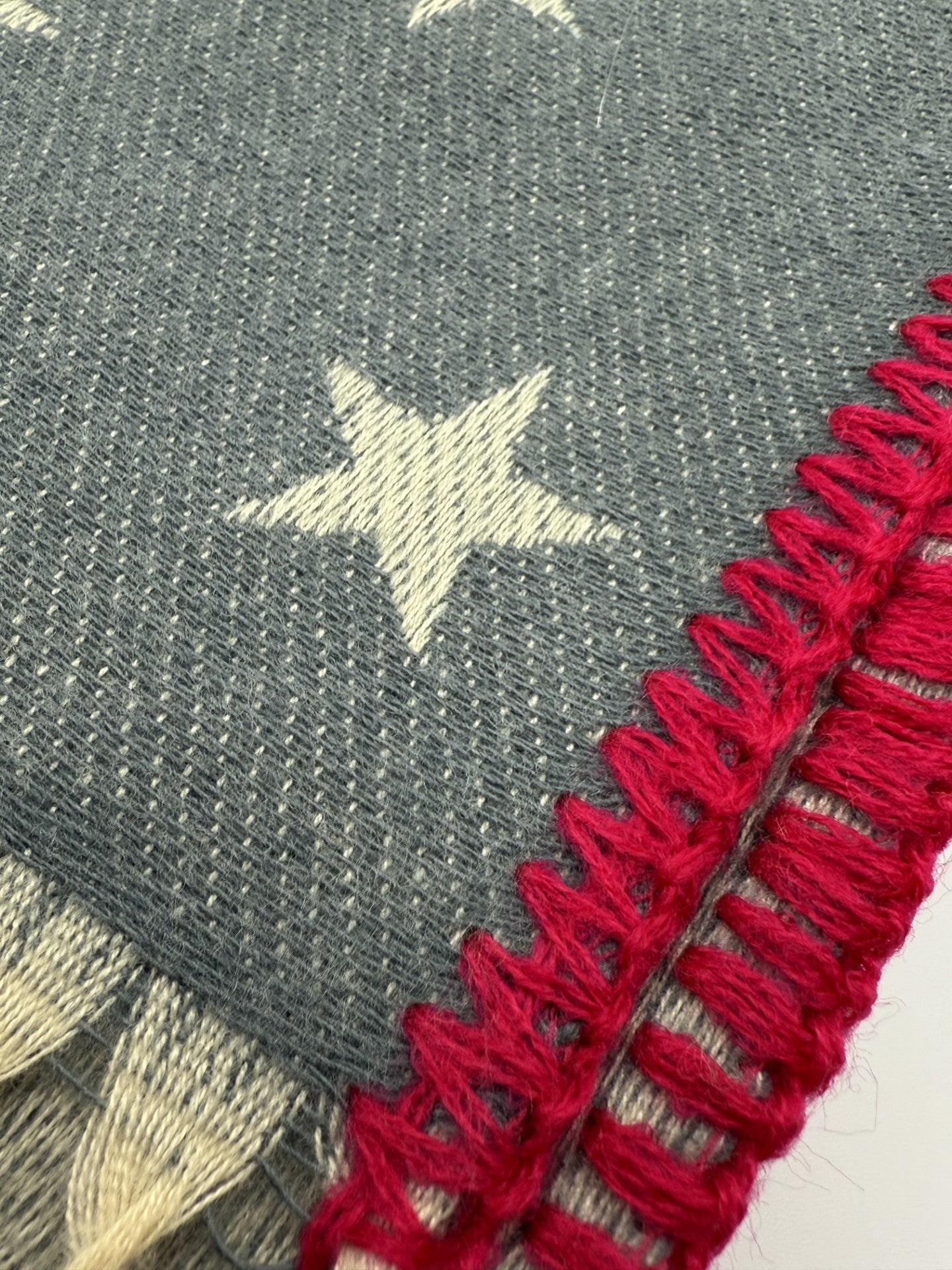 Grey Star Pattern Scarf